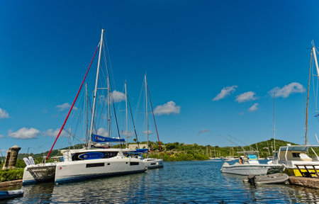 Yachts at Nelsons Dockyard on Antiguaのeditorial素材