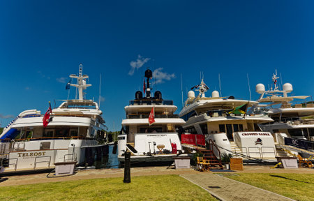 Yachts at Nelsons Dockyard on Antiguaのeditorial素材