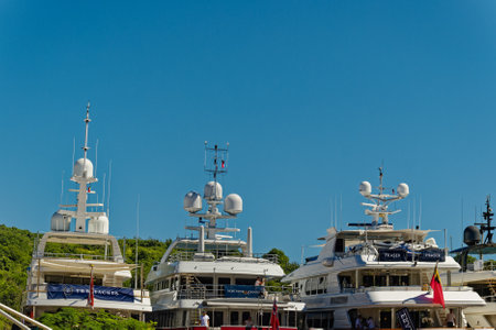 Yachts at Nelsons Dockyard on Antiguaのeditorial素材