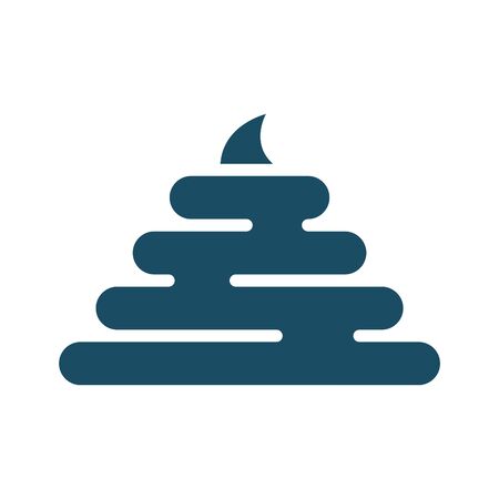 High quality dark blue flat poop icon. Pictogram, animal, pet. Useful for web site, banner, greeting cards, apps and social media posts.の写真素材
