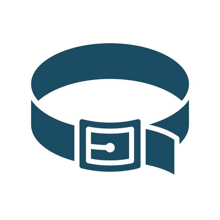 High quality dark blue flat dog, cat neck leash icon. Pictogram, animal, pet. Useful for web site, banner, greeting cards, apps and social media posts.の写真素材