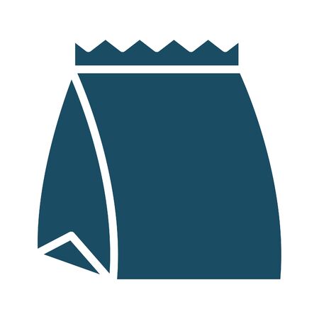 High quality dark blue flat shopping pouch paper icon. Pictogram, object. Useful for web site, banner, greeting cards, apps and social media posts.の写真素材