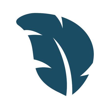 High quality dark blue flat leaf icon. Pictogram, nature, ecology, environment. Useful for web site, banner, greeting cards, apps and social media posts.の写真素材