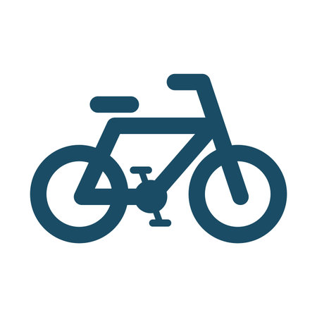 High quality dark blue flat bicycle icon. Pictogram, technology, object. Useful for web site, banner, greeting cards, apps and social media posts.の写真素材