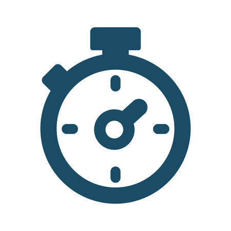 High quality dark blue stopwatch icon. Pictogram, icon set, illustration. Useful for web site, banner, greeting cards, apps and social media posts.の写真素材