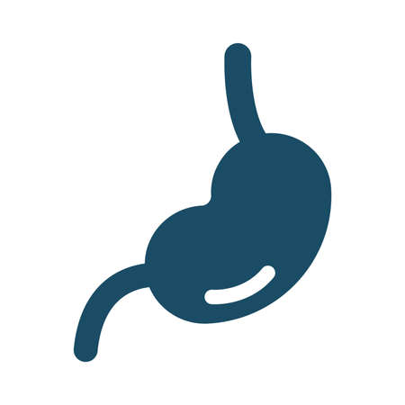 High quality dark blue stomach icon. Pictogram, icon set, illustration. Useful for web site, banner, greeting cards, apps and social media posts.の写真素材