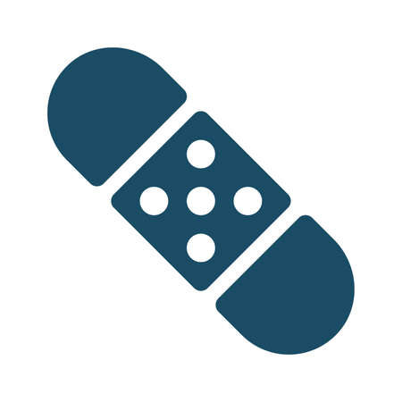 High quality dark blue plaster strip bandage icon. Pictogram, icon set, illustration. Useful for web site, banner, greeting cards, apps and social media posts.の写真素材