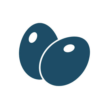 High quality dark blue flat eggs icon. Pictogram, icon set, illustration. Useful for web site, banner, greeting cards, apps and social media posts.の写真素材
