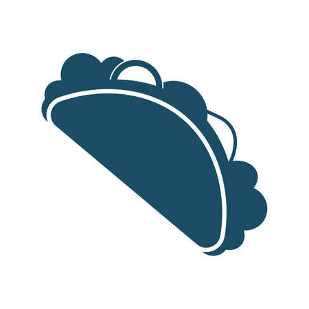 High quality dark blue flat taco icon. Pictogram, icon set, illustration. Useful for web site, banner, greeting cards, apps and social media posts.の写真素材