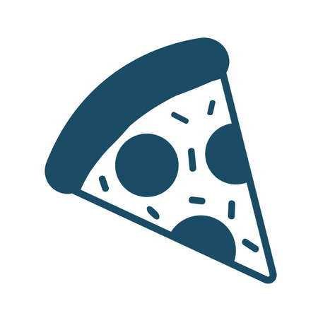 High quality dark blue flat pizza icon. Pictogram, icon set, illustration. Useful for web site, banner, greeting cards, apps and social media posts.の写真素材