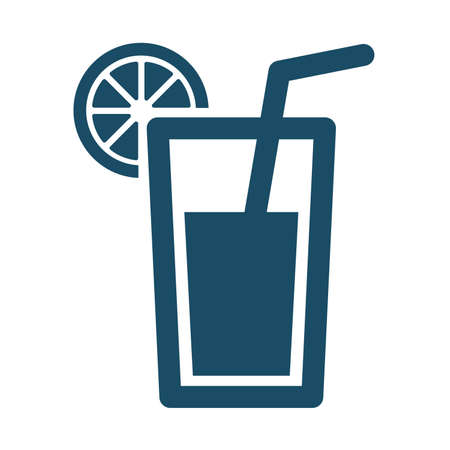 High quality dark blue flat cold drink icon. Pictogram, icon set, illustration. Useful for web site, banner, greeting cards, apps and social media posts.の写真素材