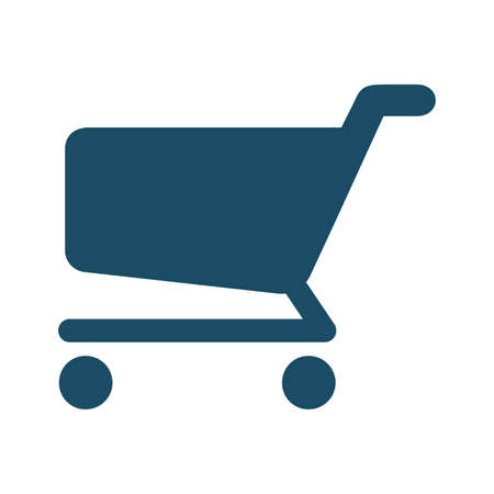 High quality dark blue shopping cart icon. Pictogram, icon set, illustration. Useful for web site, banner, greeting cards, apps and social media posts.の写真素材