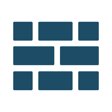 High quality dark blue flat brick wall icon. Pictogram, icon set, illustration. Useful for web site, banner, greeting cards, apps and social media posts.の写真素材