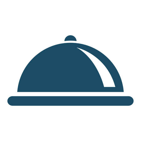 High quality dark blue flat chef plate icon. Pictogram, icon set, illustration. Useful for web site, banner, greeting cards, apps and social media posts.の写真素材