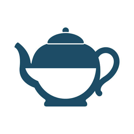 High quality dark blue flat tea pot icon. Pictogram, icon set, illustration. Useful for web site, banner, greeting cards, apps and social media posts.の写真素材