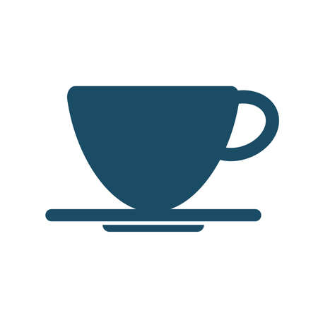 High quality dark blue flat tea cup icon. Pictogram, icon set, illustration. Useful for web site, banner, greeting cards, apps and social media posts.の写真素材