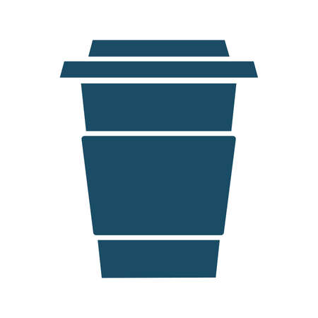 High quality dark blue flat carton coffee cup icon. Pictogram, icon set, illustration. Useful for web site, banner, greeting cards, apps and social media posts.の写真素材