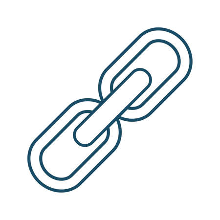High quality dark blue outlined linked chain icon. Pictogram, icon set, illustration. Useful for web site, banner, greeting cards, apps and social media posts.の写真素材