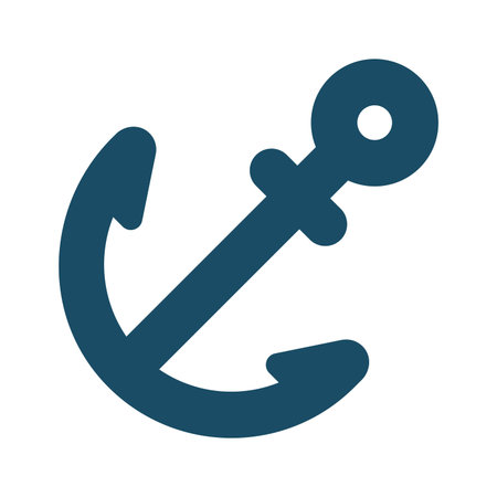 High quality dark blue flat sea anchor icon. Pictogram, icon set, illustration. Useful for web site,...