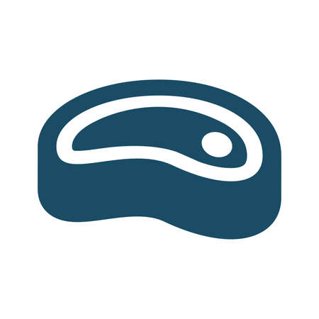 High quality dark blue flat beef icon. Pictogram, icon set, illustration. Useful for web site, banner, greeting cards, apps and social media posts.の写真素材