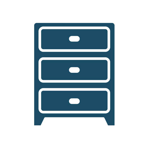 High quality dark blue flat drawers icon. Pictogram, icon set, illustration. Useful for web site, banner, greeting cards, apps and social media posts.の写真素材