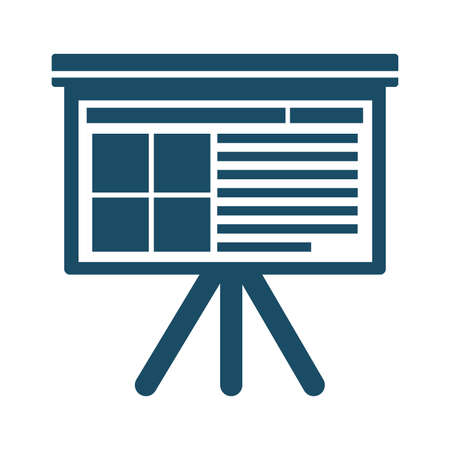 High quality dark blue flat briefing board icon. Pictogram, icon set, illustration. Useful for web site, banner, greeting cards, apps and social media posts.の写真素材