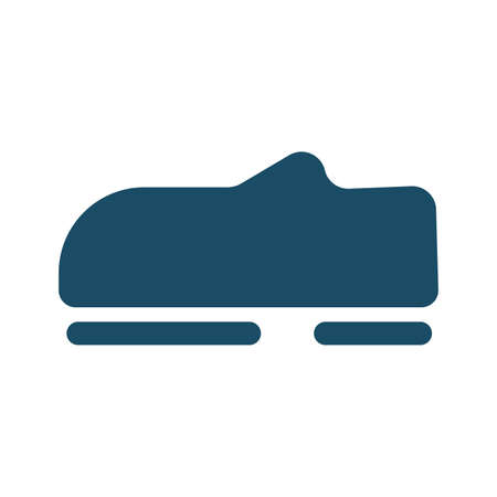 High quality dark blue flat shoe icon. Pictogram, icon set, illustration. Useful for web site, banner, greeting cards, apps and social media posts.の写真素材