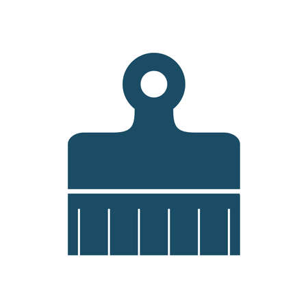 High quality dark blue flat barber shop brush icon. Pictogram, icon set, illustration. Useful for web site, banner, greeting cards, apps and social media posts.の写真素材