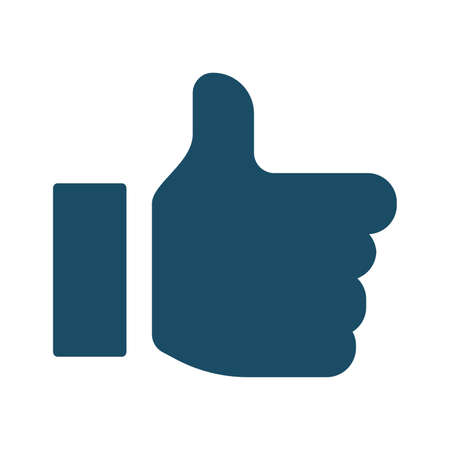 High quality dark blue flat like button icon. Pictogram, icon set, illustration. Useful for web site, banner, greeting cards, apps and social media posts.の写真素材