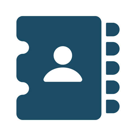 High quality dark blue flat phone book icon. Pictogram, icon set, illustration. Useful for web site, banner, greeting cards, apps and social media posts.の写真素材