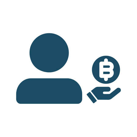 High quality dark blue flat purchase bitcoin icon.Block chain, digital money, crypto currency. Useful for web site, banner, greeting cards, apps and social media posts.の写真素材