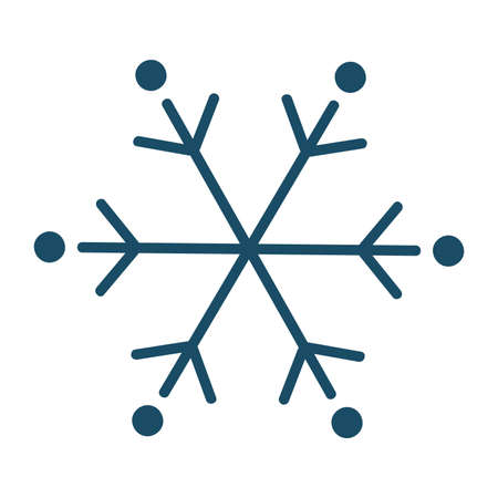 High quality dark blue snowflake icon. Pictogram, christmas, holiday. Useful for web site, banner, greeting cards, apps and social media posts.の写真素材