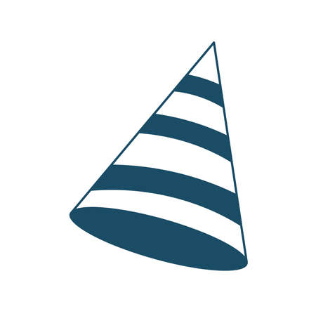 High quality dark blue party cone hat icon. Pictogram, christmas, holiday. Useful for web site, banner, greeting cards, apps and social media posts.の写真素材