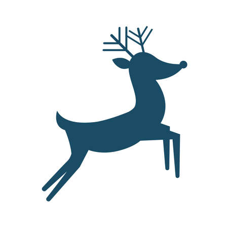 High quality dark blue reindeer icon. Pictogram, christmas, holiday. Useful for web site, banner, greeting cards, apps and social media posts.の写真素材