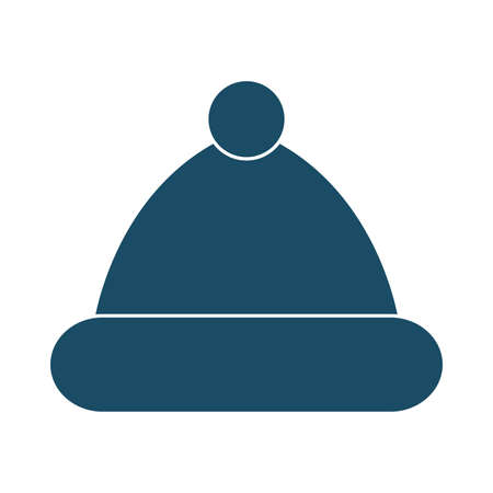 High quality dark blue wool hat icon. Pictogram, christmas, holiday. Useful for web site, banner, greeting cards, apps and social media posts.の写真素材