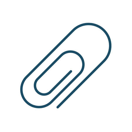 High quality dark blue outlined attachment icon. Pictogram, icon set, illustration. Useful for web site, banner, greeting cards, apps and social media posts.の写真素材