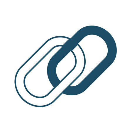 High quality dark blue flat link chain icon. Pictogram, icon set, illustration. Useful for web site, banner, greeting cards, apps and social media posts.の写真素材