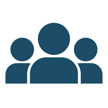 High quality dark blue flat community icon. Pictogram, icon set, illustration. Useful for web site, banner, greeting cards, apps and social media posts.の写真素材