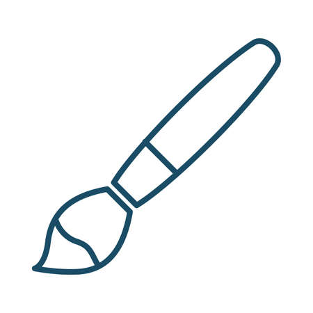 High quality dark blue outlined painter brush icon. Pictogram, icon set, illustration. Useful for web site, banner, greeting cards, apps and social media posts.の写真素材