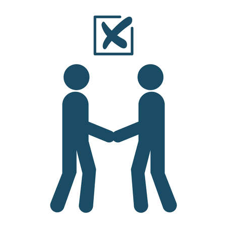 High quality dark blue social distancing rules icon on white background.の写真素材