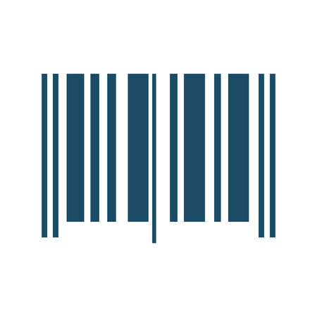High quality dark blue flat barcode icon on white background. Pictogram, icon set, illustration. Useful for web site, banner, greeting cards, apps and social media posts.の写真素材