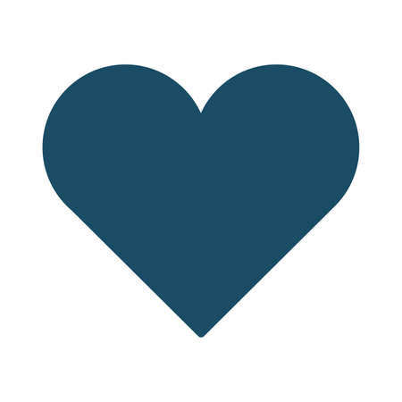 High quality dark blue heart flat icon on white background. Pictogram, icon set, illustration. Useful for web site, banner, greeting cards, apps and social media posts.の写真素材