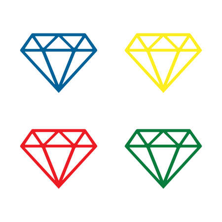 Colorful diamonds collection, set of gemstones on white background.の写真素材