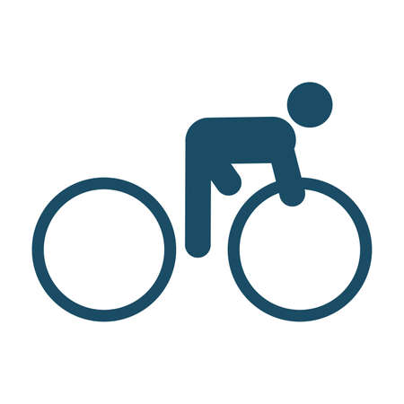 Cycler, cycling race icon on white background. Sports pictogram, icon set illustration. Useful for website design, banner, print media, mobile apps and social media posts.の写真素材