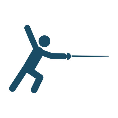 Fencing icon on white background. Sports pictogram, icon set illustration. Useful for website...