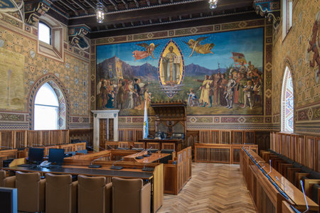 a view of san marino parliament (consiglio grande e generale)のeditorial素材