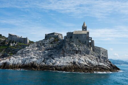 a view of portovenere in liguria, italyの写真素材