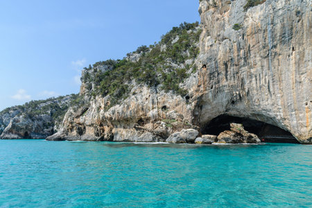 beautiful sea in orosei gulf in sardinia, italyの写真素材