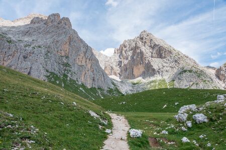 beautiful val gardena and dolomity in italyの写真素材