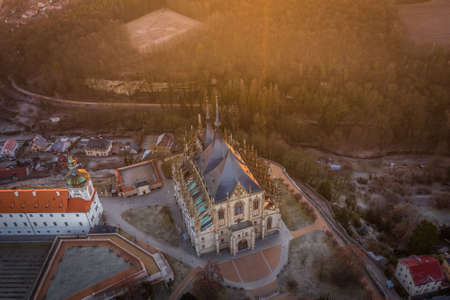 Kutna Hora town began in 1142 with settlement of Sedlec Abbey, the first Cistercian monastery in Bohemia, Sedlec Monastery, brought from the Imperial immediate Cistercian Waldsassen Abbey. By 1260.の写真素材
